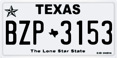 TX license plate BZP3153