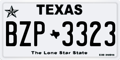 TX license plate BZP3323