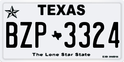 TX license plate BZP3324