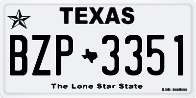 TX license plate BZP3351