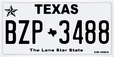 TX license plate BZP3488