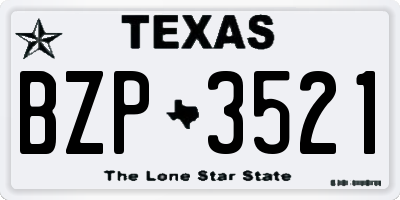 TX license plate BZP3521