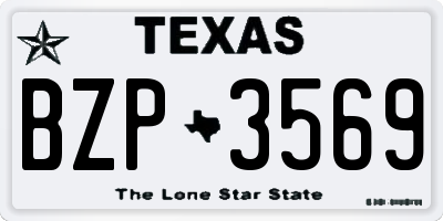 TX license plate BZP3569