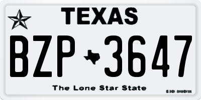 TX license plate BZP3647