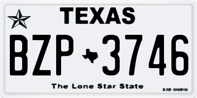 TX license plate BZP3746
