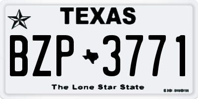 TX license plate BZP3771