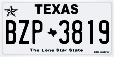 TX license plate BZP3819