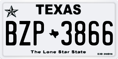 TX license plate BZP3866
