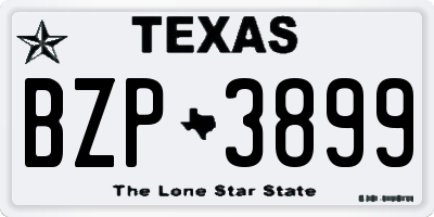 TX license plate BZP3899