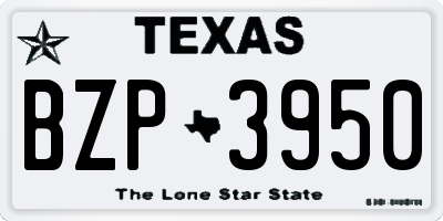 TX license plate BZP3950