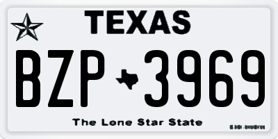 TX license plate BZP3969