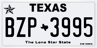 TX license plate BZP3995