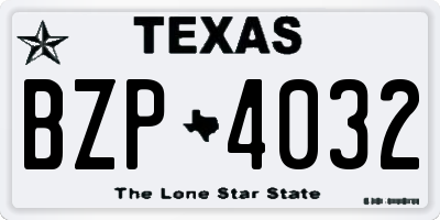 TX license plate BZP4032
