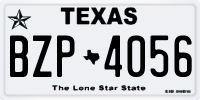 TX license plate BZP4056