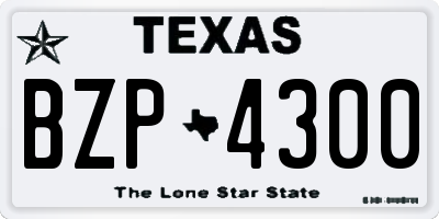 TX license plate BZP4300