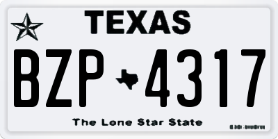 TX license plate BZP4317
