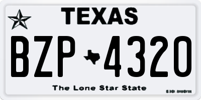 TX license plate BZP4320
