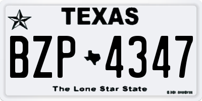 TX license plate BZP4347
