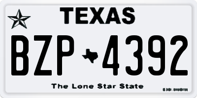 TX license plate BZP4392