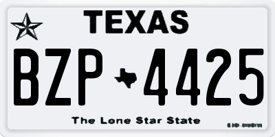 TX license plate BZP4425