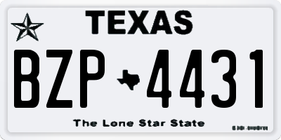 TX license plate BZP4431