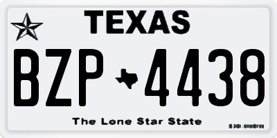 TX license plate BZP4438