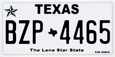 TX license plate BZP4465
