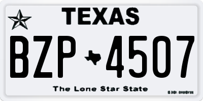 TX license plate BZP4507
