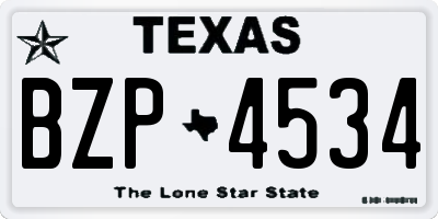 TX license plate BZP4534