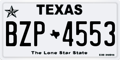 TX license plate BZP4553