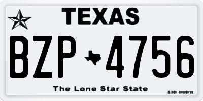 TX license plate BZP4756