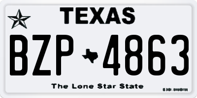 TX license plate BZP4863