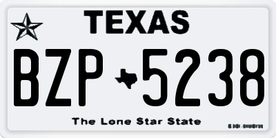 TX license plate BZP5238