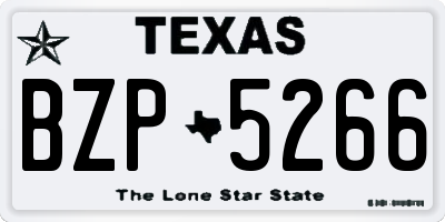 TX license plate BZP5266