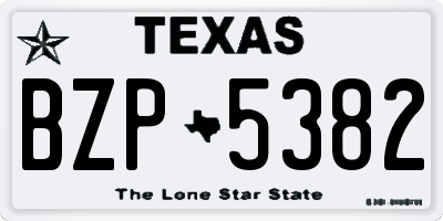 TX license plate BZP5382
