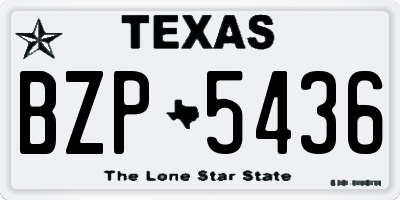 TX license plate BZP5436