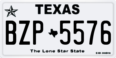 TX license plate BZP5576