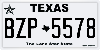 TX license plate BZP5578