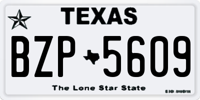 TX license plate BZP5609