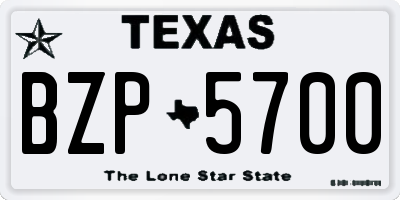 TX license plate BZP5700