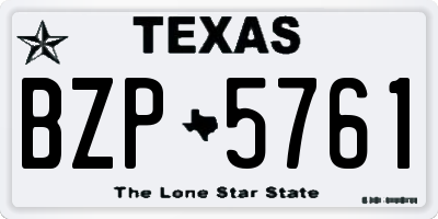 TX license plate BZP5761