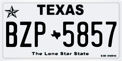 TX license plate BZP5857