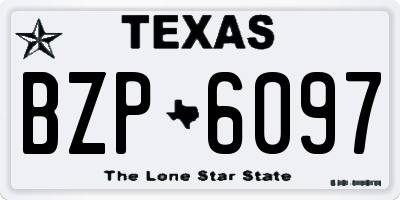 TX license plate BZP6097