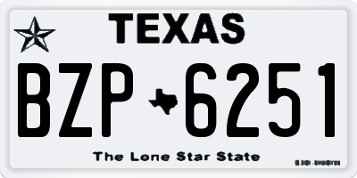 TX license plate BZP6251