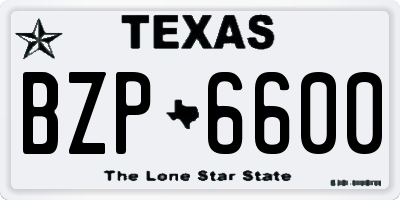 TX license plate BZP6600