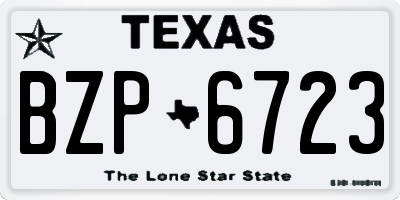 TX license plate BZP6723
