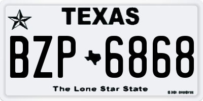 TX license plate BZP6868