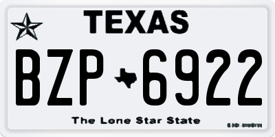 TX license plate BZP6922