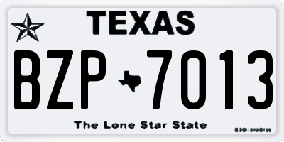 TX license plate BZP7013