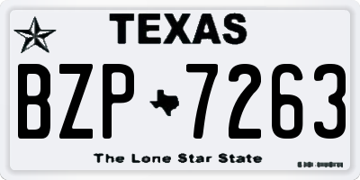 TX license plate BZP7263
